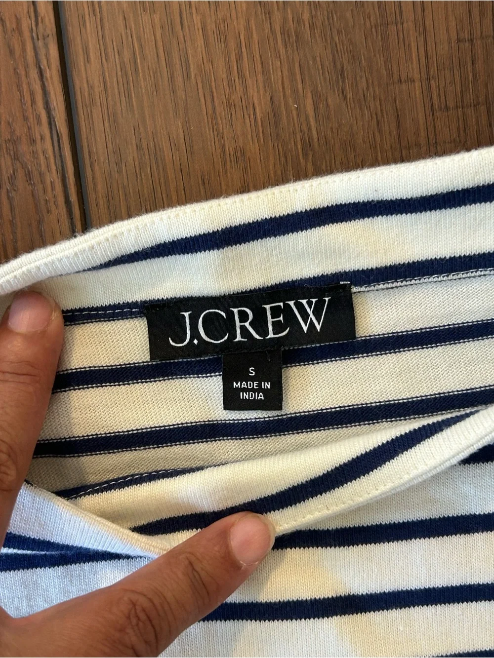 J. Crew Stripped Sailor Tee Gold Button Shoulder Blouse, Europe Trip Sz S - Picture 4 of 7